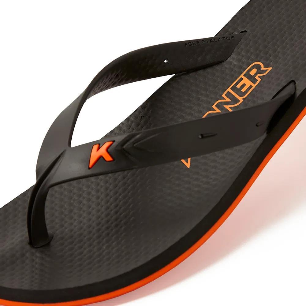Chinelo Kenner New Summer Masculino - Preto e Laranja - 4
