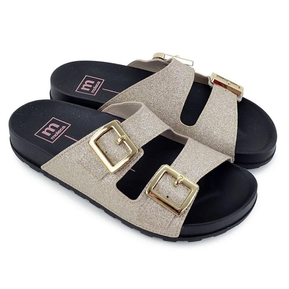 Rasteira Moleca Fivelas - Dourado - 1