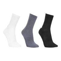 Kit Meia Under Armour Cano Longo Core Cotton Crew 3 Pares - Chumbo e Branco - 1