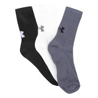 Kit Meia Under Armour Cano Longo Core Cotton Crew 3 Pares - Chumbo e Branco - 5