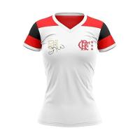 Camisa Feminina Flamengo Zico Retrô Mundial 1981 Oficial - Branco - 1