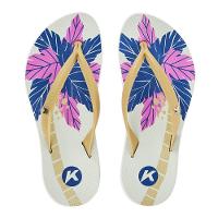 Chinelo Kenner Ibiza Palm Estampada Feminino - Branco e Rosa - 2