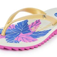 Chinelo Kenner Ibiza Palm Estampada Feminino - Branco e Rosa