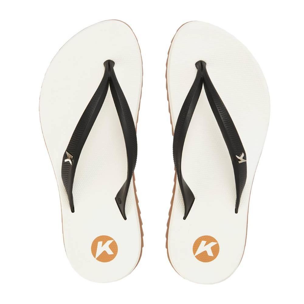 Chinelo Kenner New Ibiza Sem Estampa Flatform - Branco e Preto - 2
