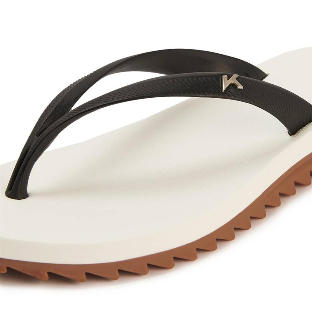 Chinelo Kenner New Ibiza Sem Estampa Flatform - Branco e Preto - 4