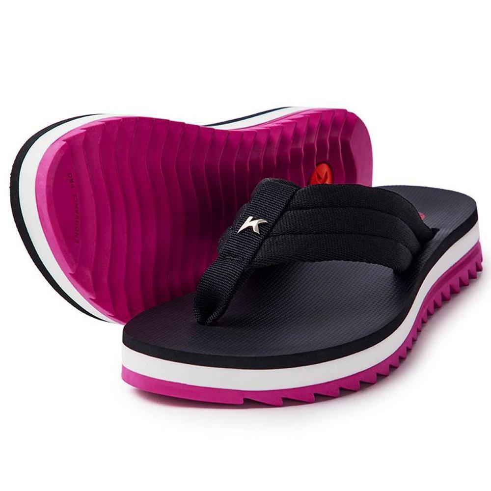 Chinelo Kenner Kyra Pro Comfy Feminino - Preto e Rosa - 1