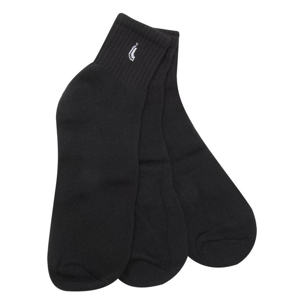 Kit 3 Pares Meia Cano Médio Atoalhada Lupo Masculina - Preto - 3