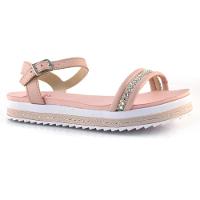Sandália Infantil Molekinha Flatform Tira Strass - Rosa - 1