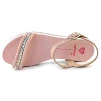 Sandália Infantil Molekinha Flatform Tira Strass - Rosa