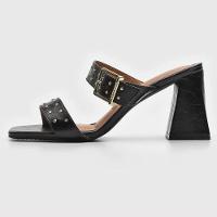 Tamanco Vizzano Fivela Spikes Salto Bloco - Preto - 2