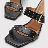 Tamanco Vizzano Fivela Spikes Salto Bloco - Preto - 3