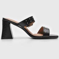 Tamanco Vizzano Fivela Spikes Salto Bloco - Preto