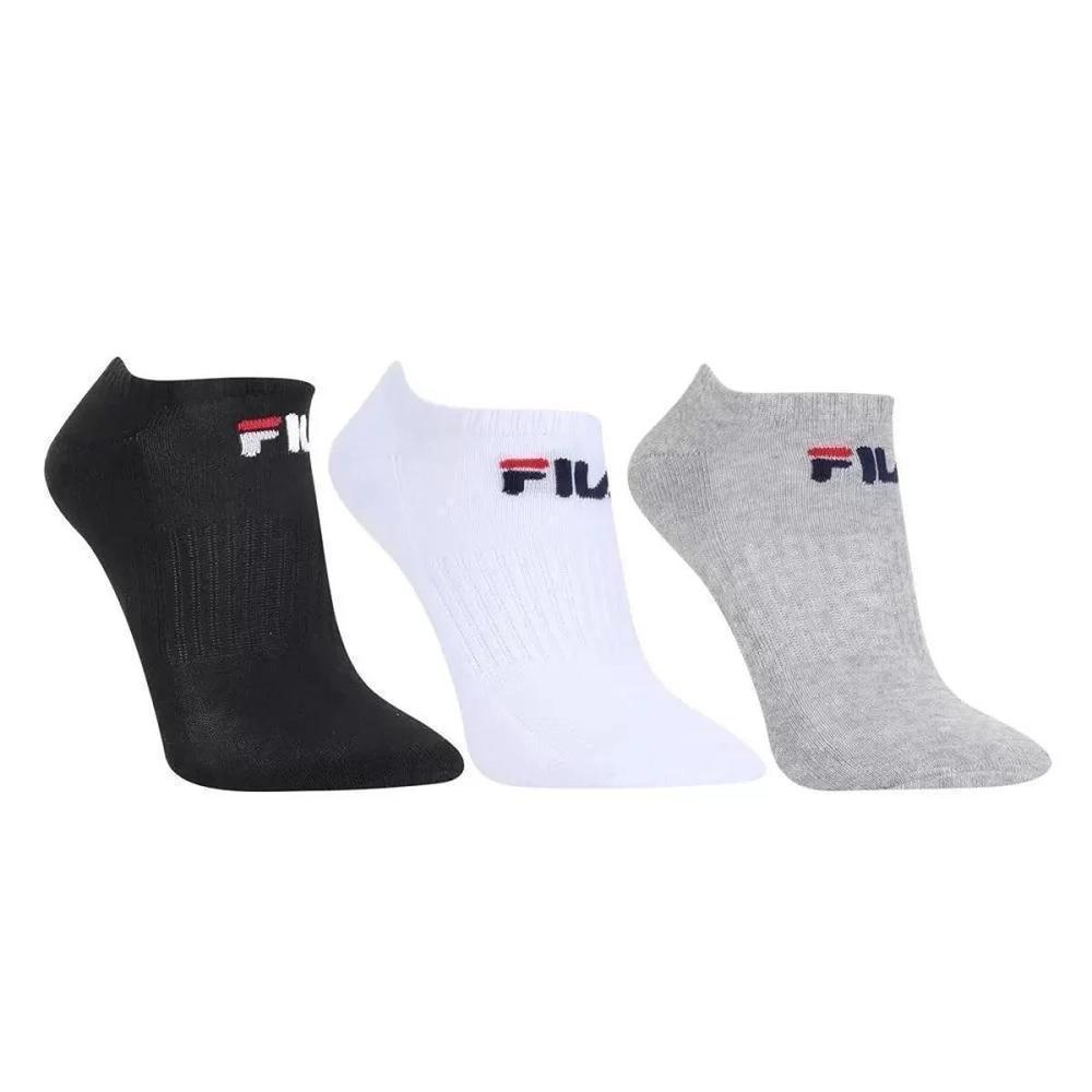 Kit Meia Fila Cano Curto Logo c/ 3 pares - Branco e Preto - 1