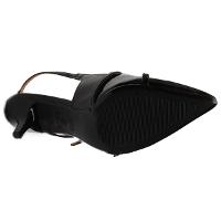 Scarpin Vizzano Slingback Salto Fino Baixo Verniz - Preto - 1