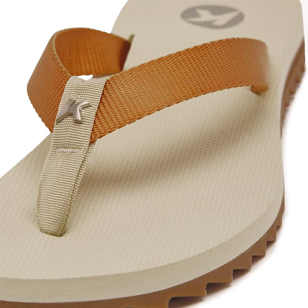 Chinelo Kenner Kyra Slim Feminino - Branco e Bege - 1