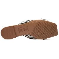 Rasteira Vizzano Tira Cruzada Zebra Fivela - Preto e Branco - 1