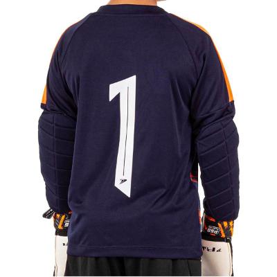 Camisa Infantil Poker Goleiro Sublimada Orbit - Marinho e Laranja