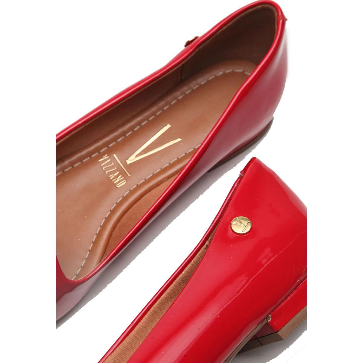 Sapatilha Vizzano Bico Fino Verniz Feminina - Vermelho - 4