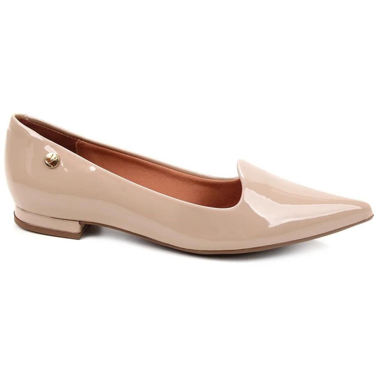 Sapatilha Vizzano Bico Fino Verniz Feminina - Bege - 2