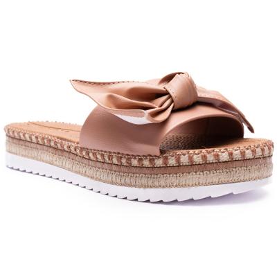 Rasteira Moleca Flat Laço Feminina - Nude