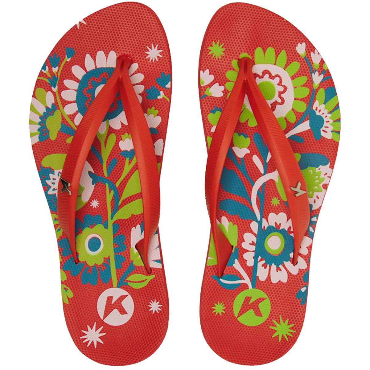 Chinelo Kenner Ibiza Niky Feminino - Verde e Vermelho - 2