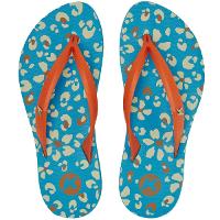 Chinelo Kenner Ibiza Onça Feminino - Azul e Laranja - 2