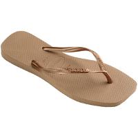 Chinelo Havaianas Slim Square Logo Metallic Feminino - Bege - 2