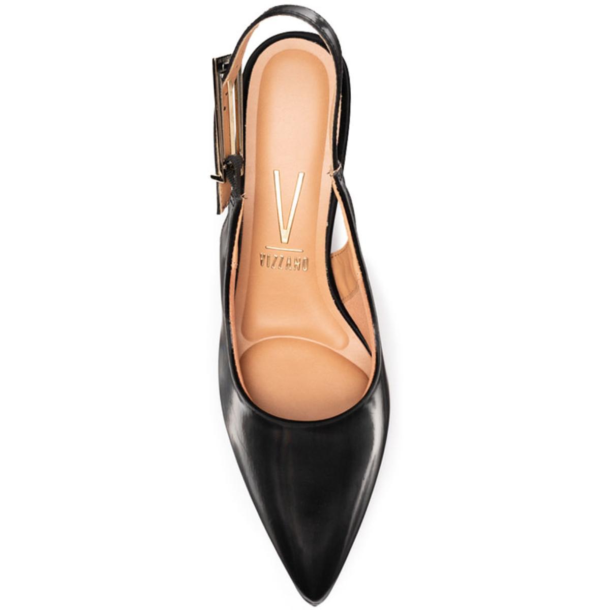 Scarpin Vizzano Salto Alto Bico Fino Pelica - Preto - 3