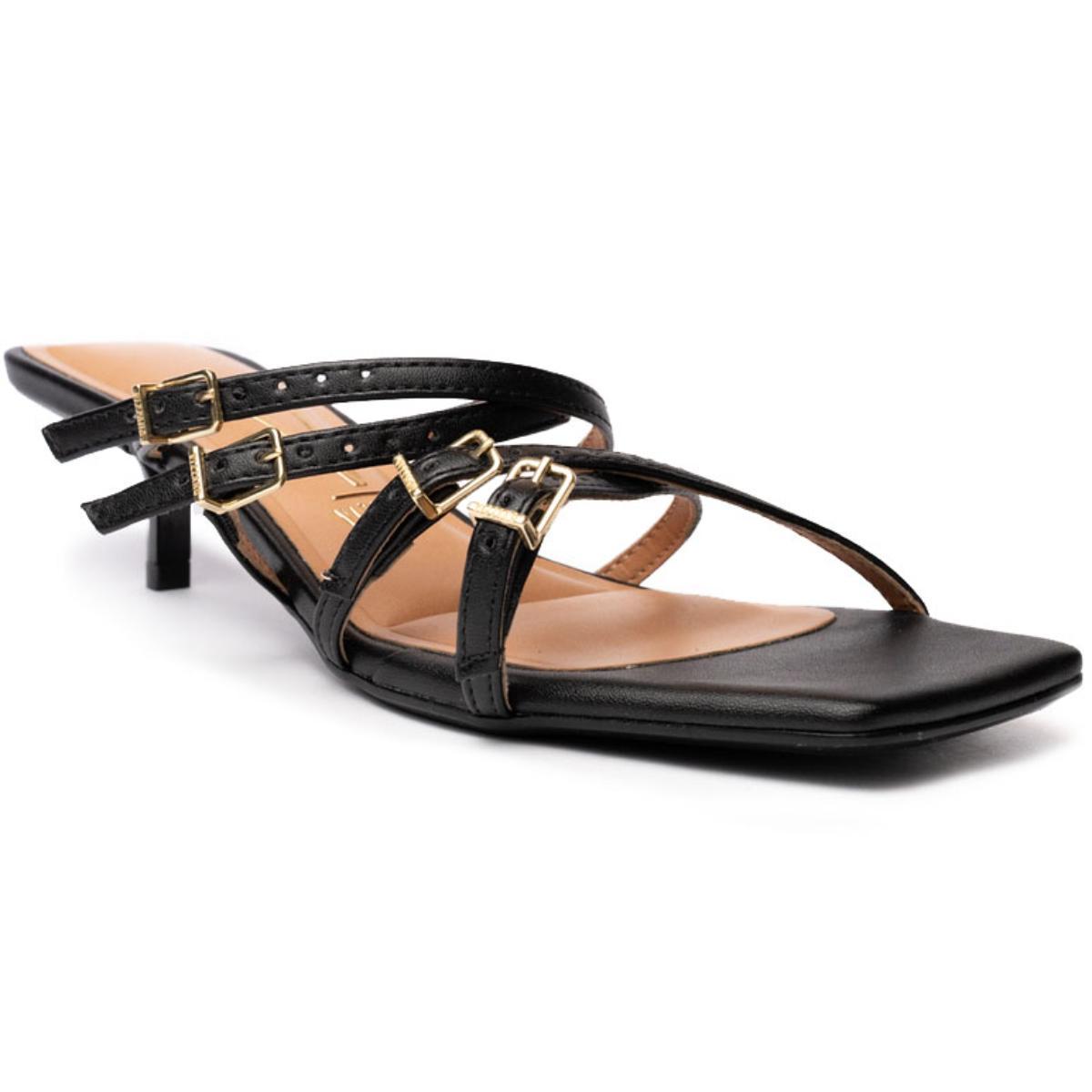 Tamanco Vizzano Fivelas Salto Baixo - Preto - 1