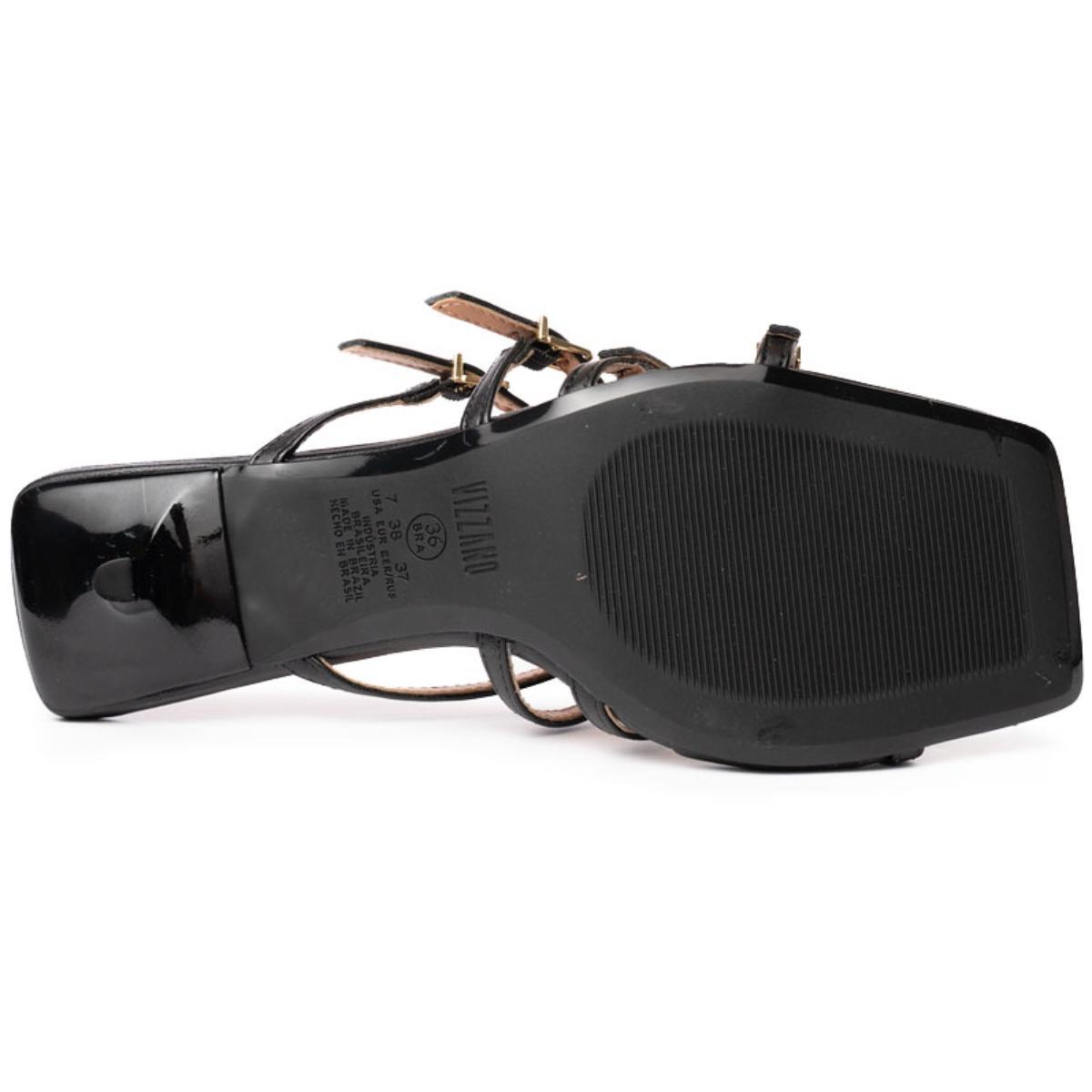 Tamanco Vizzano Fivelas Salto Baixo - Preto - 5