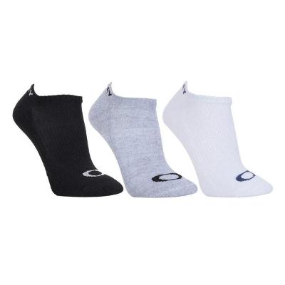 Kit Meia Oakley Bark Low Quarter 3 Masculina - Branco e Preto