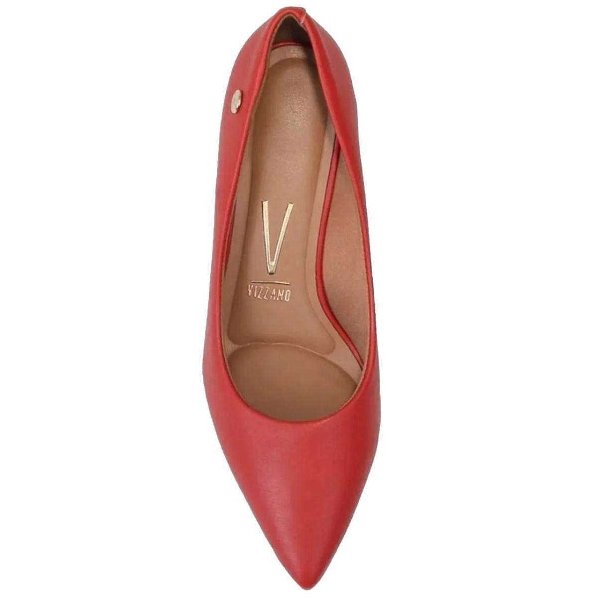 Scarpin Vizzano Salto Médio Bico Fino Feminino - Vermelho - 3