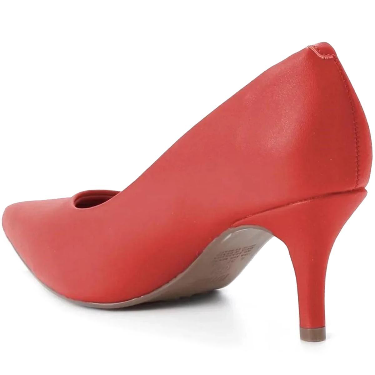 Scarpin Vizzano Salto Médio Bico Fino Feminino - Vermelho - 4