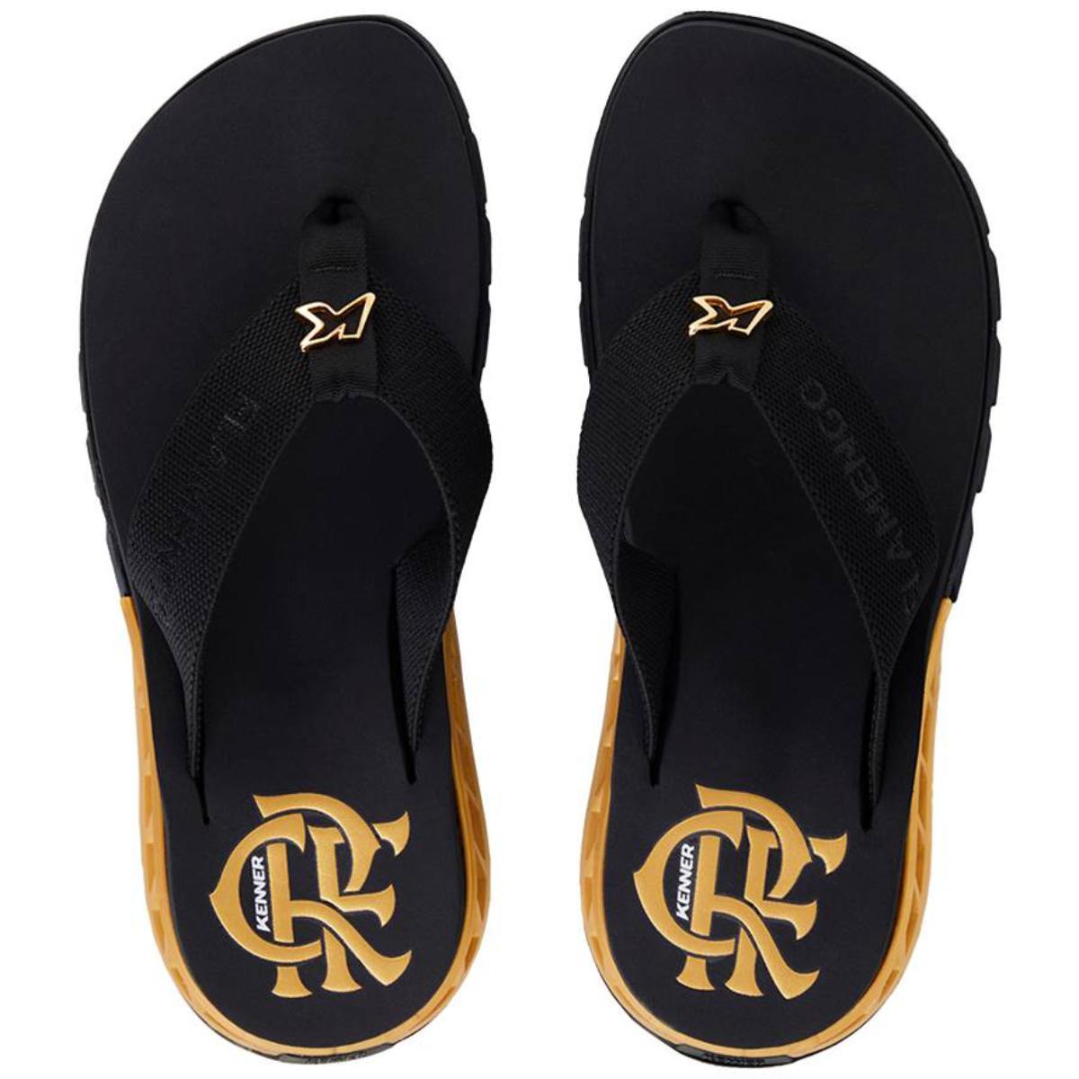 Chinelo Kenner Flamengo Rakka Masculino - Preto e Dourado - 2