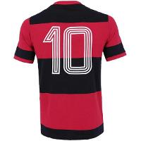 Camisa Flamengo Zico Retrô Libertadores Masculina - Preto e Vermelho - 2