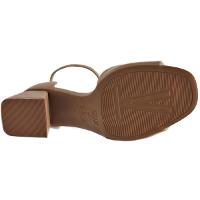 Sandália Vizzano Salto Bloco Detalhe Dourado - Bege - 6