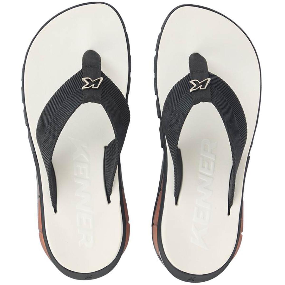 Chinelo Kenner Orak Masculino - Preto e Branco - 2