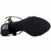 Sandália Vizzano Salto Grosso Médio Glitter Feminina - Preto - 5