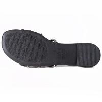 Rasteira Dakota Rives Tiras Cruzadas Brilho Feminina - Preto - 6