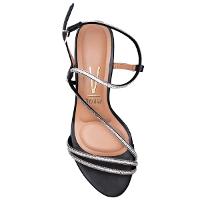 Sandália Vizzano Tiras Strass Salto Bloco Feminina - Preto - 3