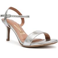 Sandália Vizzano Metalizada Salto Médio Feminina - Prata - 1