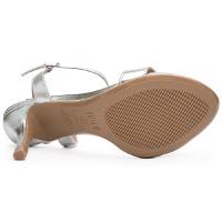 Sandália Vizzano Metalizada Salto Médio Feminina - Prata - 5