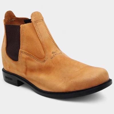 Botina Couro Moreira Mateira Combate Masculina - Bege