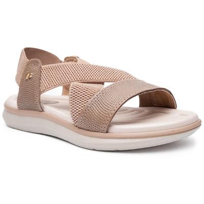 Sandália Pegada Tiras Cruzadas Feminina - Marrom Claro