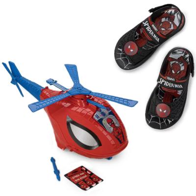 Sandália Helicóptero Homem Aranha Sky Menino - Preto e Vermelho