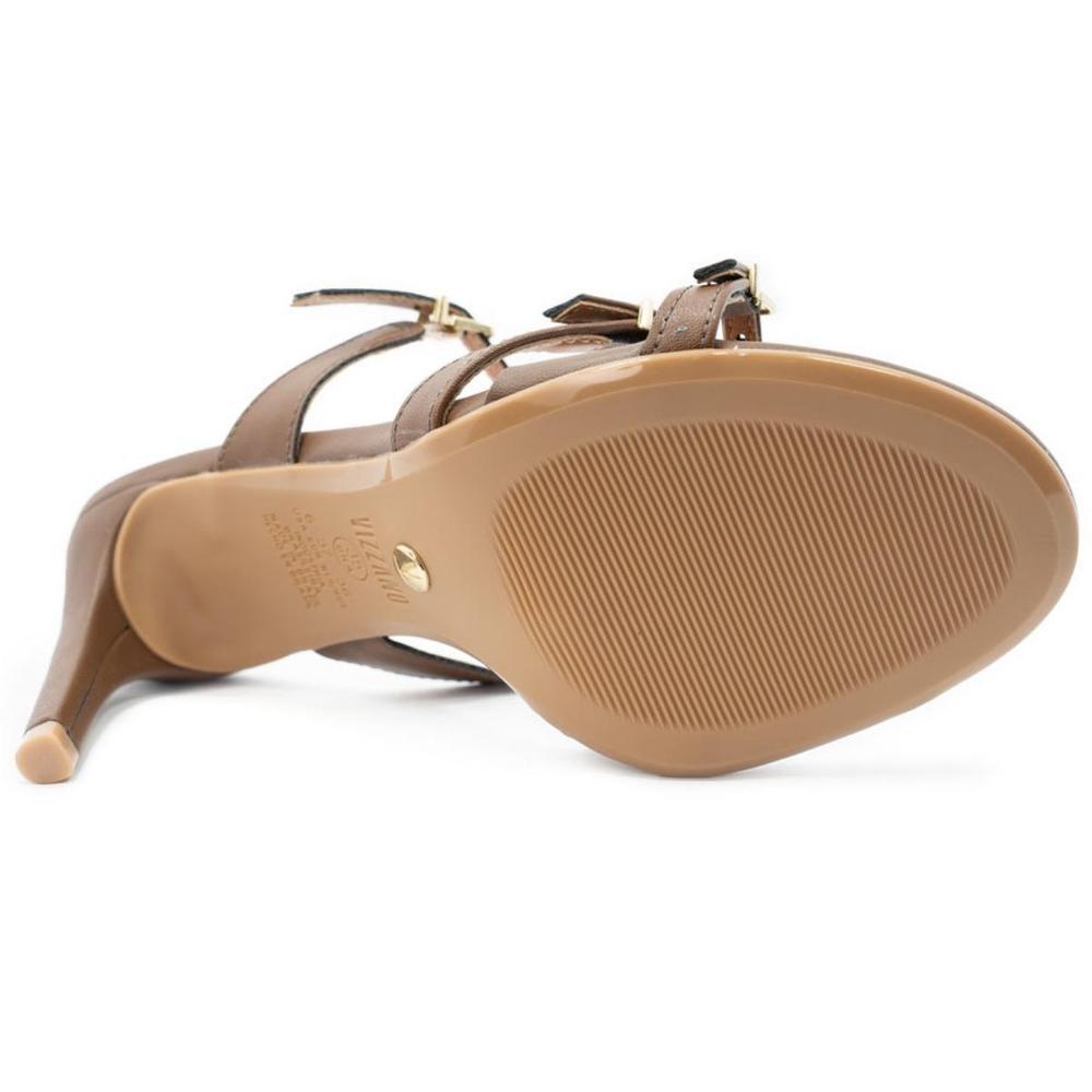 Tamanco Vizzano Fivelas Salto Fino Feminino - Marrom - 5