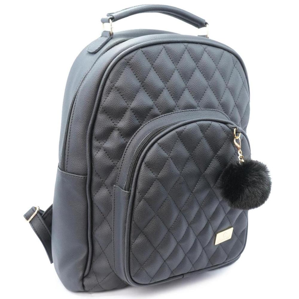 Mochila Casteliê Casual Pompom Feminina - Preto - 2