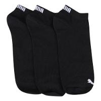 Meia Cano Baixo Puma Logo Pacote c/ 3 Pares - Preto e Off White - 3