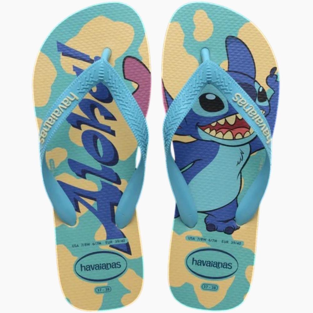 Chinelo Havaianas Top Disney Stitch - Azul e Bege - 1