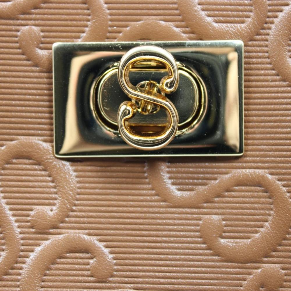 Bolsa Classe Couro Legítimo Texturizada S Feminina - Marrom - 4